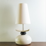 CERAMIC LAMP WITH PEBBLE FROM THE 1970'S